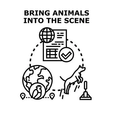 Bringing animals into scene concept vector art Stock Illustration
