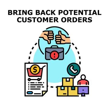 Bringing back potential customer orders concept illustration Stock Illustration