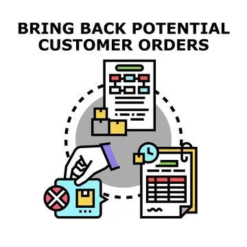 Bringing back potential customer orders concept Illustrazione stock
