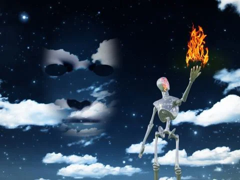 Bringing fire Stock Illustration