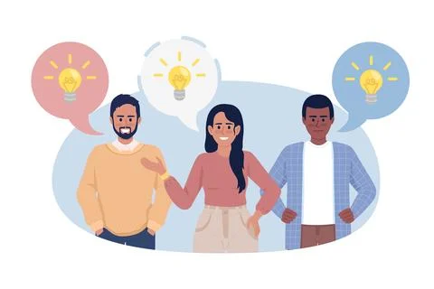 Bringing innovation 2D vector isolated illustration Stock Illustration