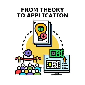 Bringing innovative ideas from theory to practical application Stock Illustration