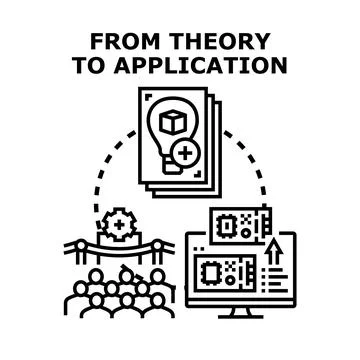 Bringing innovative ideas from theory to practical application Stock Illustration