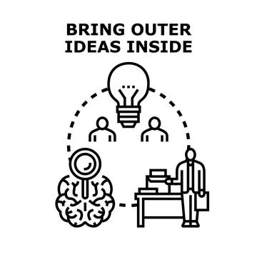 Bringing outer ideas inside improving brain knowledge Ilustración de archivo