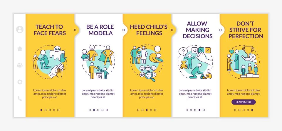Bringing up tips onboarding vector template Stock Illustration