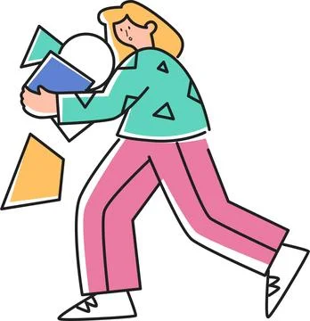 Brings Flat Random Shapes Illustration - Abstract &amp; Design Stock Illustration