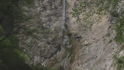 Brinta Waterfall hidden inside the forest, beauties of Slovenia Stock Footage 273120398