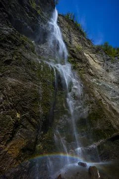 Brinta Waterfall hidden inside the forest, beauties of Slovenia. Foto stock