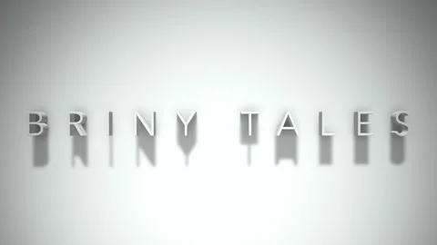 Briny Tales 3D title animation with shadows on a white background Stock Footage 296049894