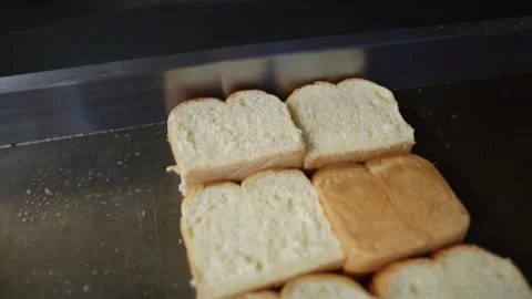 Brioche Bread On The Griddle Stock Footage 197056499