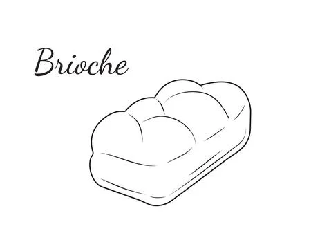 Brioche bread. Outline icon for bakery shop, or food design, menu, and bake.. Stock Illustration