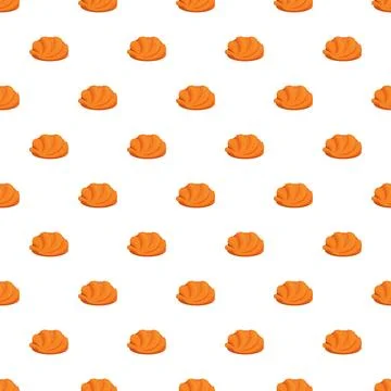 Brioche buns repeating pattern on white background Stock Illustration