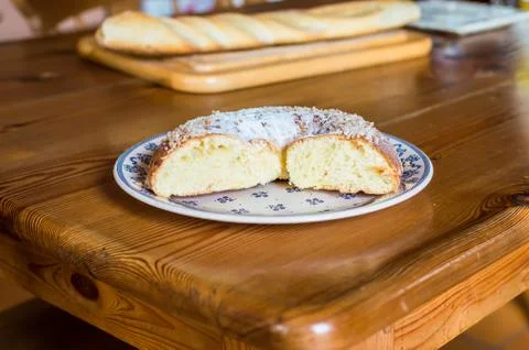 Brioche on a plate Stock Photos