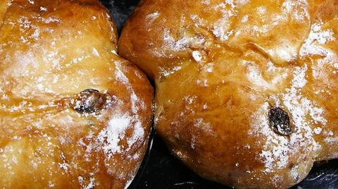 Brioches with raisins 스톡 동영상 64263203