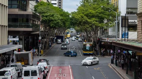 Brisbane Adelaide St Crossing Intersection 4K time Lapse, Australia Video stock 56377521