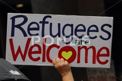 BRISBANE, AUSTRALIA - FEBRUARY 05 : Protest sign in support of churches offer Stock Photos