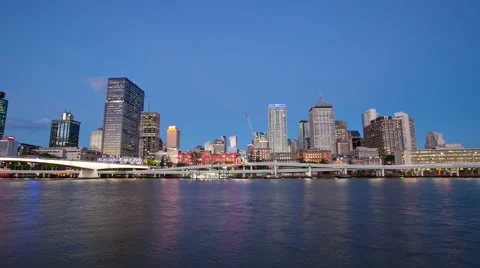 Brisbane Dusk Hyperlapse (motion timelapse) Stock Footage 40948097