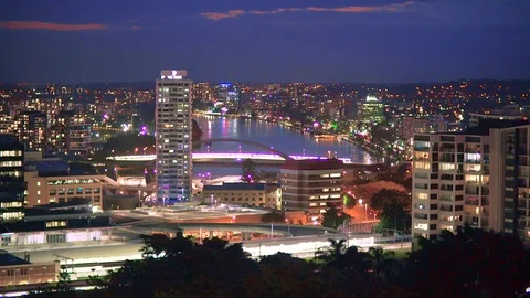Brisbane at Night Stock Footage 95981666