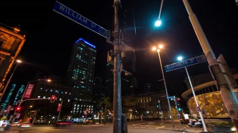 Brisbane Night Intersection Timelapse 4K, Australia Video stock 56377609
