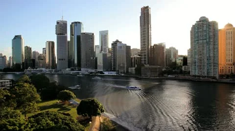 Brisbane River, Queensland, Australia Stock Footage