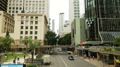 Brisbane road between Anzac Square and Post Office Square 6K Stock Footage 329194562