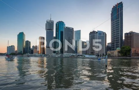 Brisbane sky line at night Stock Photos