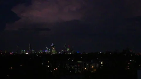 Brisbane Skyline Lightning Stock Footage 256889554