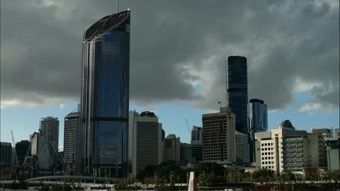 Brisbane skyscraper silhouette time lapse 4K Stock Footage 154836637