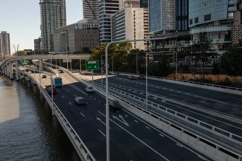Brisbane Traffic on bridge Stock Footage 115806156