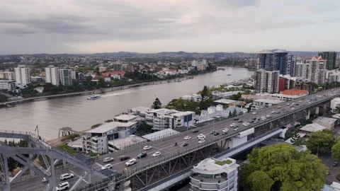 Brisbane - Traffic on bridge Stock Footage 321047241