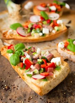 Brischetta sandwich Stock Photos