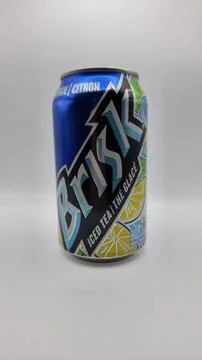 Brisk iced tea in can Stock Photos