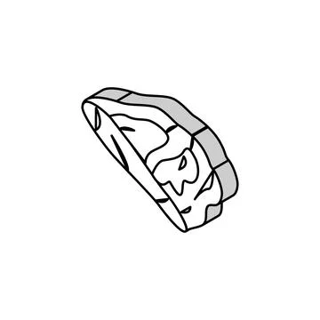 Brisket beef meat isometric icon vector illustration Stock Illustration