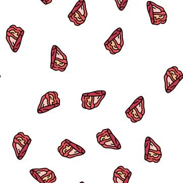 Brisket beef meat vector seamless pattern Stock Illustration