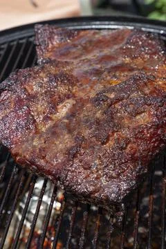 Brisket on grill Foto stock