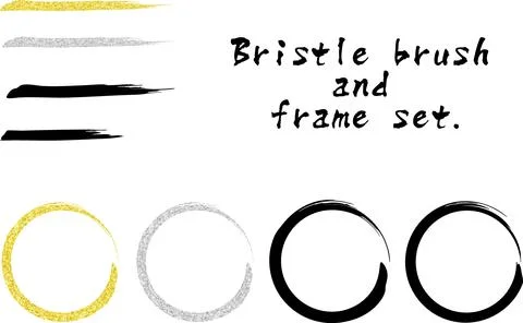 Bristle brush and frame set. Stock Illustration