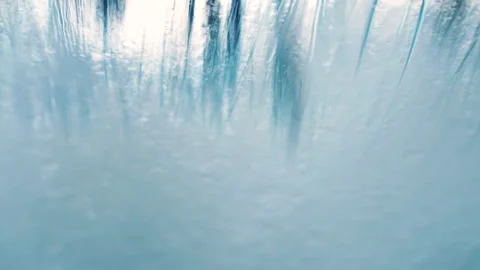 Bristle Brush Sweeping Foam and Mist Across Glass in Abstract Motion Stock-Footage 342591019