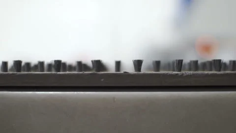 Bristle surface on metalworking machine Video stock 88588165