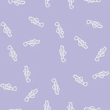 Bristlenose pleco line seamless pattern Stock Illustration