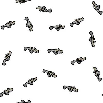 Bristlenose pleco vector seamless pattern Stock Illustration