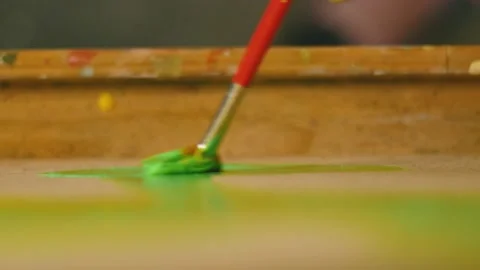 Bristles of a brush with a red handle Stock Footage 173627265