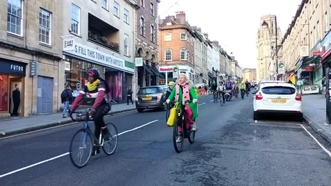 Bristol bike protest Stock Footage 260883684