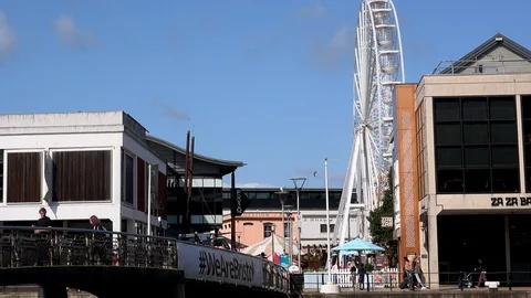 Bristol city centre with old architecture and people UK 4K Video stock 115114707