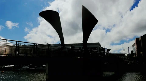 BRISTOL -clouds running on  Harbour side Stock-Footage 67487617