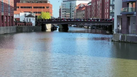 Bristol Harbour View of the Kill the Bill March Stock Footage 151801231
