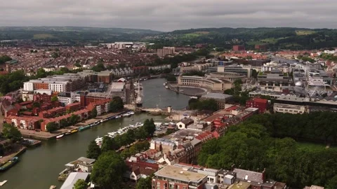 Bristol river fly over Stock Footage