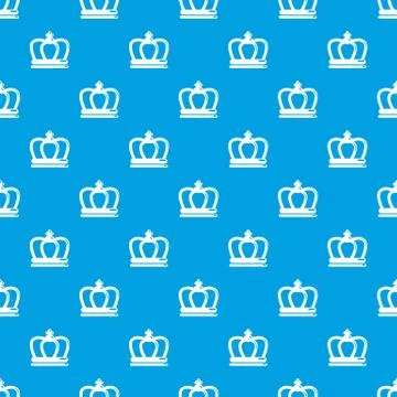 Britain crown pattern seamless blue Stock Illustration