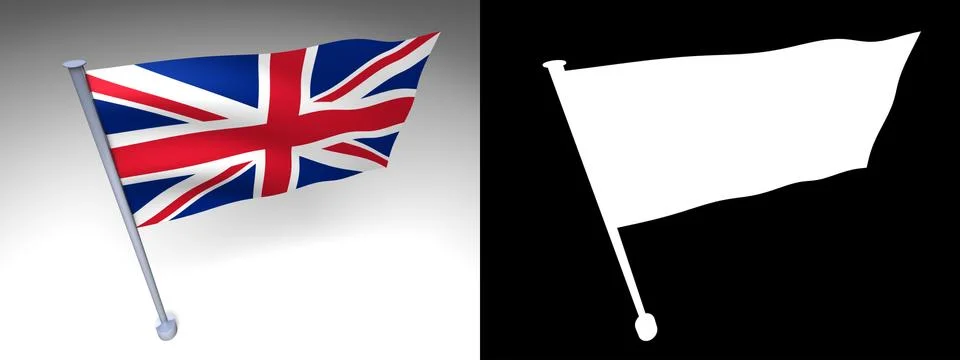 Britain flag on a pole Illustrazione stock