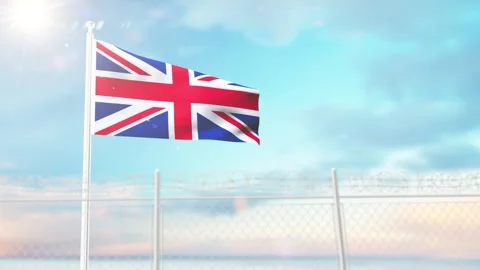 Britain flag Waving 3d Animation. 4K Video. Stock Footage 297380371