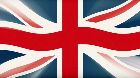 Britain flag waving seamless loop with sun light rays new quality unique Stock Footage 80220117